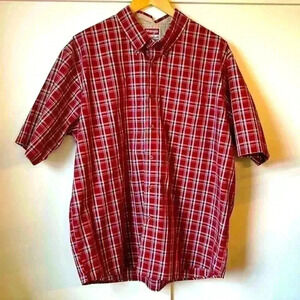 Wrangler Short Sleeve Button Down Plaid Shirt XL Men's Big & Tall Outdoor Work